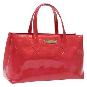 LOUIS VUITTON Monogram Vernis Wilshire PM Hand Bag Rose Pop M93643 Auth 116224